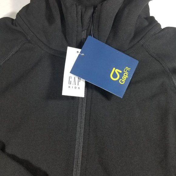 GAP GapFit NWT Performance Hoodie BLACK Boy's XS S M L WARM NWT - Picture 3 of 7